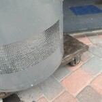 Lint from dryer restricting the air intake on water heater.